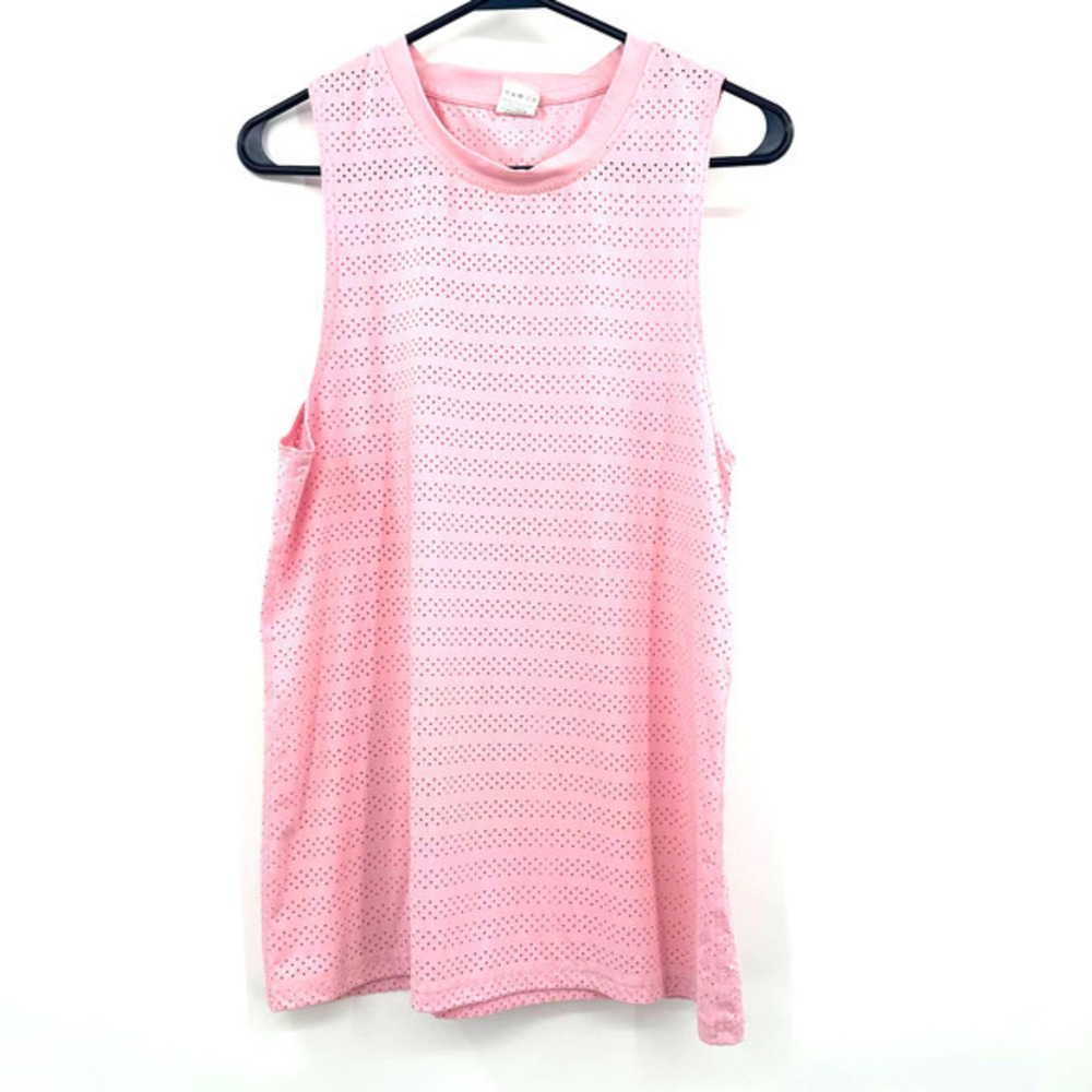 Zyia Active size medium pink tank top semi sheer breathable workout shirt